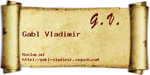 Gabl Vladimir névjegykártya
